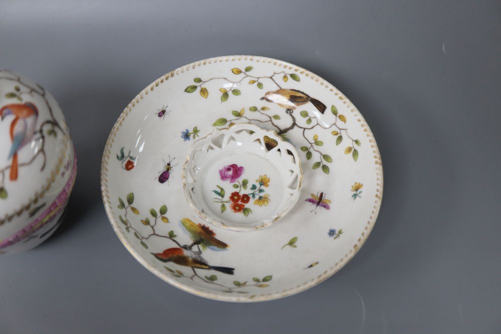 A Berlin porcelain cup, cover and saucer, height 15cm